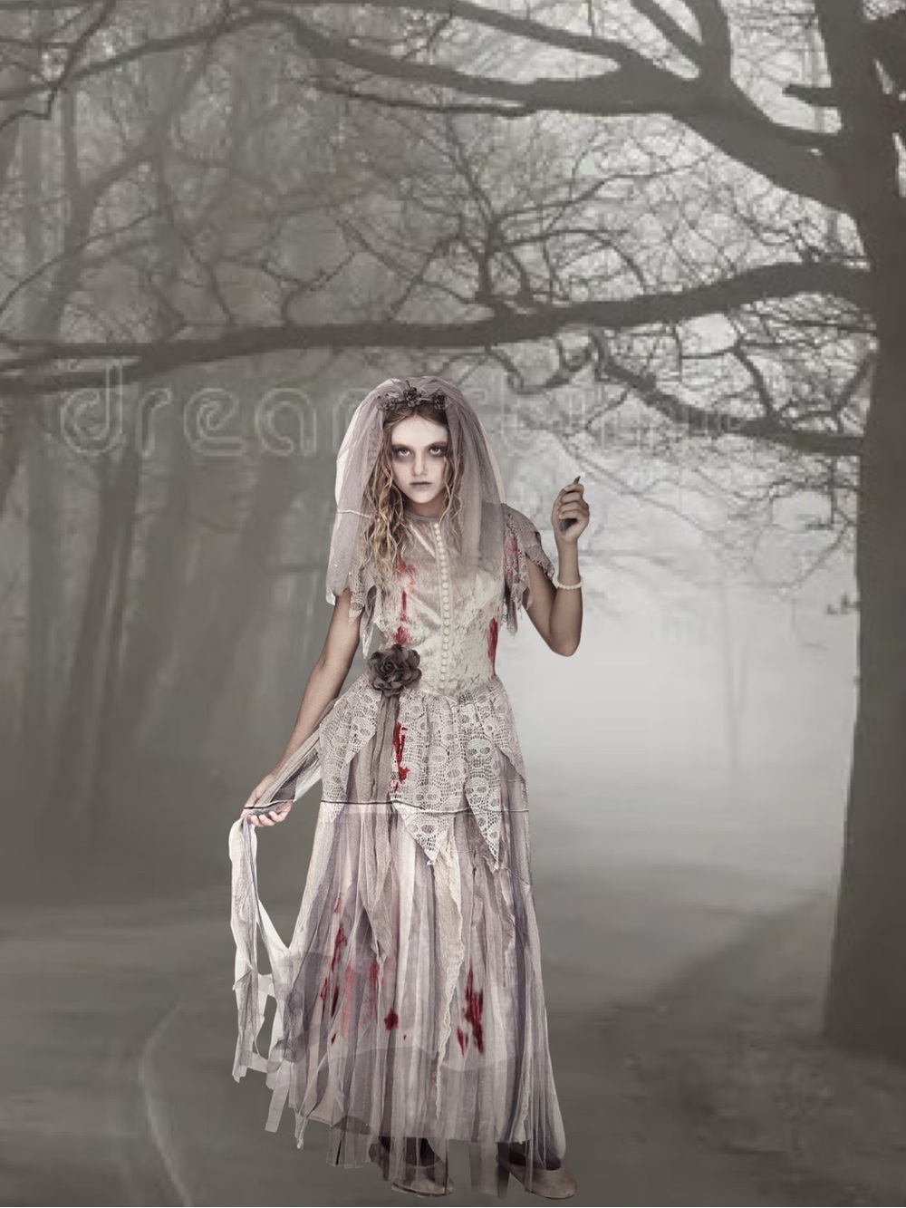 Spirit Zombie Bride Gown Child Size Medium